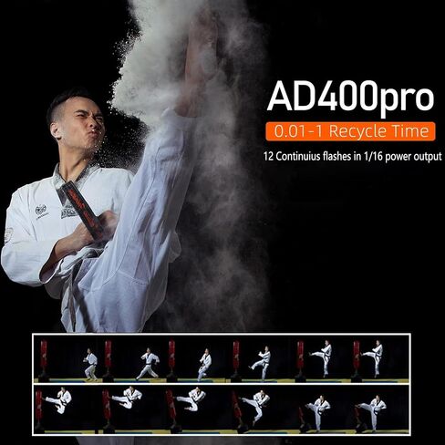 GODOX AD400 Pro AD400Pro Outdoor Flash Strobe Light, TTL 400W Portable Strobe 1/8000s HSS Flash Monolight, 390 Full Power Pops, 0.01-1s Recycle Time, Battery-Powered Outdoor Photography Lighting in Saudi Arabia