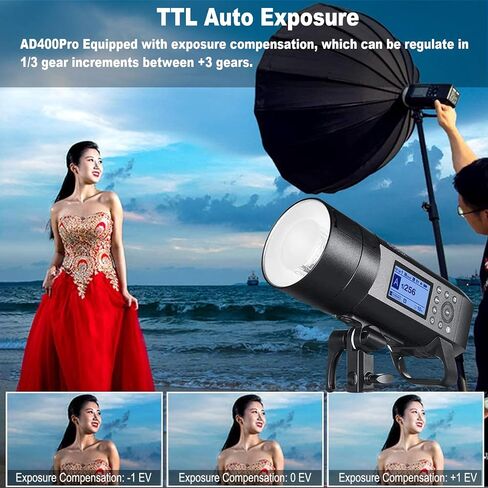 GODOX AD400 Pro AD400Pro Outdoor Flash Strobe Light, TTL 400W Portable Strobe 1/8000s HSS Flash Monolight, 390 Full Power Pops, 0.01-1s Recycle Time, Battery-Powered Outdoor Photography Lighting in Saudi Arabia