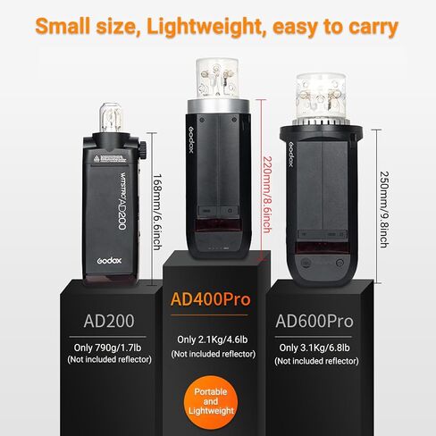 GODOX AD400 Pro AD400Pro Outdoor Flash Strobe Light, TTL 400W Portable Strobe 1/8000s HSS Flash Monolight, 390 Full Power Pops, 0.01-1s Recycle Time, Battery-Powered Outdoor Photography Lighting in Saudi Arabia