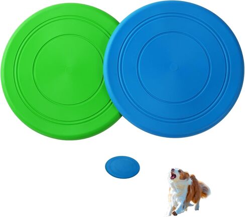 Dog Flying Disc, 2 Pack Dog Frisbee Toy Gift Set for Medium & Large Dogs in Saudi Arabia