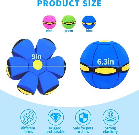 2PCS Magic Bouncing Ball Toy, Children's Magic Meta - Balls, Dual Form Pop up Flying Saucer Ball, Parent-Child Interactive with 3 Light for Indoor & Outdoor Use Pink+Blue in Kuwait