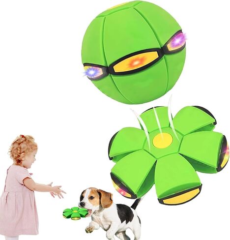 2PCS Magic Bouncing Ball Toy, Children's Magic Meta - Balls, Dual Form Pop up Flying Saucer Ball, Parent-Child Interactive with 3 Light for Indoor & Outdoor Use Pink+Blue in Kuwait