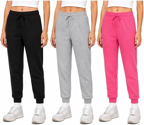 Sweet Hearts Girls' Sweatpants - Super Soft Athletic Performance Joggers: Made in USA (3 Pack) in Kuwait