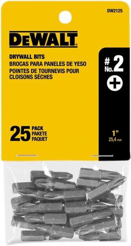 DEWALT DW2125 #2 Phillips Drywall Bit Tip (25-Pack), Silver metallic in Kuwait