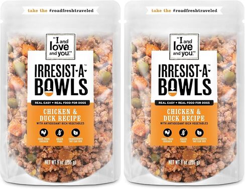 I AND LOVE AND YOU Irresist-a-Bowls Freeze Dried Dog Food - Chicken + Beef- Prebiotics, Grain Free, Filler Free, Meal Enchancer, 9oz Pouch, 4pk in Saudi Arabia