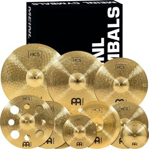 Meinl Cymbals HCS Ultimate Cymbal Set Box Pack for Drums with Hihats, Ride, China, Splash, Bell and Free 16" Trash Crash — Made in Germany — Durable Brass, 2-Year Warranty SCS1 in Saudi Arabia