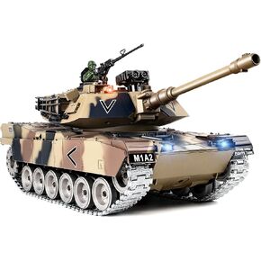 Supdex 1:18 RC Tank, 2.4G US Metal M1A2 Remote Control Tank that Shoot BBS Model Toys, Army Toy with Smoke, Lights, Sound and Recoil,Military RC Vehicle for boy 8+ Years Old in Kuwait