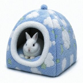 Rabbit Hideout Guinea Pig Hideout Bed Bunny Bed for Rabbit Guinea Pig Hiding Hut Small Animals Washable Winter Sleeping House for Small Pet in Kuwait