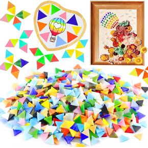 1100 Pcs Mosaic Tiles, Glass Mosaic Tiles for Crafts Bulk, Stained Mosaic Glass Pieces, Mosaic Supplies for Home Decoration, Art Crafts, DIY Projects, Transparent (Mixed Shape) in Kuwait
