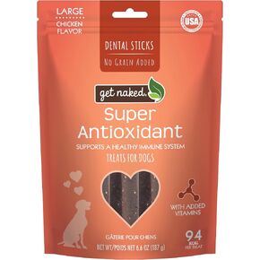 Get Naked Grain Free 1 Pouch 6.6 Oz Super Antioxidant Dental Chew Sticks, Large in Kuwait
