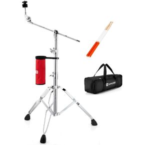 Vangoa Cymbal Stand Boom/Straight Set, Heavy Duty Double Braced Legs with Padded Bag and Drumstick Bag, Adjust Height (32-57) in, 8.8lbs in Saudi Arabia