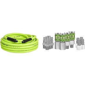 Flexzilla Air Hose, 1/2 in. x 100 ft., 1/2 in. MNPT Fittings, Heavy Duty, Lightweight, Hybrid, ZillaGreen - HFZ12100YW4 in Saudi Arabia