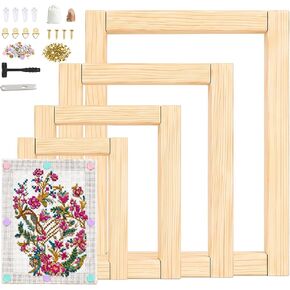 Ecoofor 20 Pcs Needlepoint Stretcher Bars, DIY Wooden Frame Set, 5 Sizes 6", 8", 10", 12", 14" by 3/4-Inch, Interlocking Stretcher Bars for Needlepoint Art in Saudi Arabia