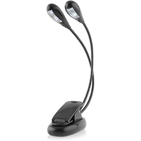 Soarun حامل موسيقى خفيف/مصباح قراءة الكتب LED/USB وإضاءة تعمل بالبطارية/أضواء محمولة للبيانو أثناء السفر والقارئ الإلكتروني واللوح الأمامي للسرير - صديق للعين بأذرع مزدوجة in Kuwait