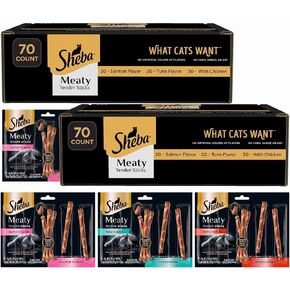 Sheba Meaty Tender Sticks Cat Treats, Chicken, Salmon, & Tuna, 40 Count in Kuwait