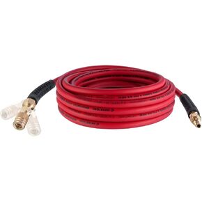 INTERTOOL Ultra-Durable 1/4-Inch x 25 Feet Rubber Air Hose - Heavy Duty Reinforced Lining, Kink-Resistant Design, All-Weather, Industrial Brass Fittings, Quick Coupler, I/M Plug, 1/4" MNPT PT08-1720 in Saudi Arabia