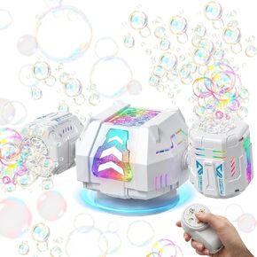 Bubble Machine, Rechargeable Dual-Nozzle Bubble Machine for Kids in Kuwait