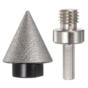 HARFINGTON Diamond Beveling Chamfer Bits 1.38" Dia 5/8-11 Thread Cone Grinder Bit with Adapter, Countersink Drill Bit to Enlarge Holes for Porcelain Tile, Marble, Ceramic, Glass, Stones in Saudi Arabia