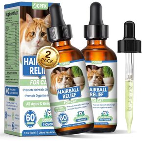 Cat Hairball Remedy Drops 60ml (2 fl oz) 2 Pack for All Breeds & Ages in Kuwait