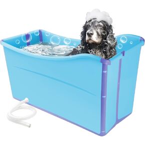 FHTONGE 49Gal/186L Collapsible Extra Large Dog Bathtub with Drainage Pipe in Saudi Arabia