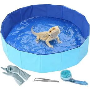 Foldable Bearded Dragon Pool Bathtub, Large Reptile Bath Pool in Kuwait