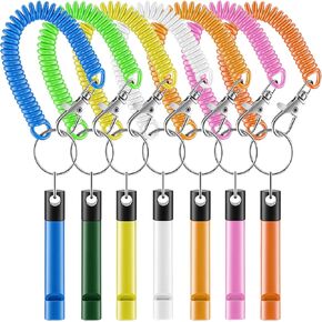 Pet Whistle,Adjustable Professional Recall Dog Training Whistles with Spring Wrist Coil Keychain,Control and Puppy Training (Black + Blue) in Kuwait