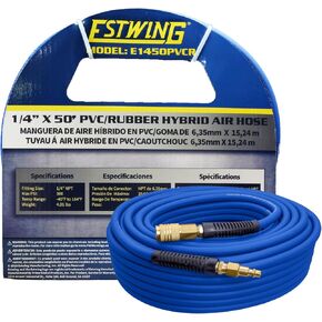 Estwing E3850PVCR خرطوم هواء هجين 3/8 بوصة × 50 بوصة PVC/مطاط مع تركيبات نحاسية 1/4 بوصة، أزرق in Kuwait