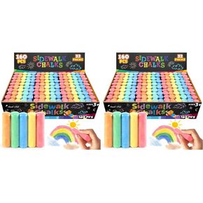 Sidewalk Chalk Bulk Kids: 160Pcs in 5 Colors 32 Packs Washable Jumbo Chalk in Saudi Arabia
