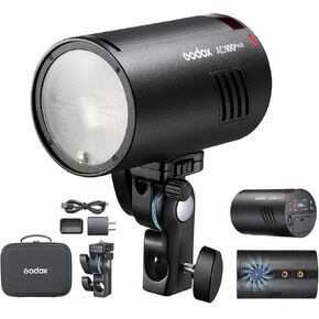Godox AD300 Pro II AD300Pro II 300Ws ضوء فلاش للتصوير الفوتوغرافي في الهواء الطلق | 0.01-1.5 ثانية وقت إعادة التدوير، 2.4G TTL 1/8000 HSS، مخرج 1/512-1/1، مصباح تشكيل ثنائي اللون 12 وات، شاشة ملونة، 350 قوة كاملة in Kuwait