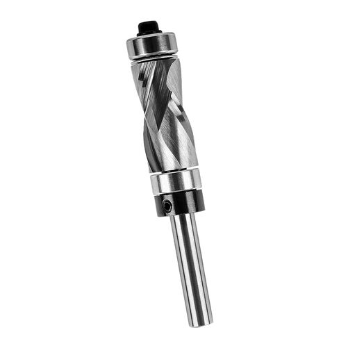 BITITZ 2PCS Sprial Flush Trim Router Bit Compression Cutting with Coating 1/4" Shank 1-1/8" Cutting Length Up Down Carbide Mill for Woodwork Template in Kuwait