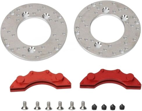 2 Pcs/Set RC Wheel Brake Disc and Caliper Set,1.38 Inch Aluminum Alloy Brake Rotor Upgrade Parts for Traxxas TRX4/TRX6 1/10 RC Cars in Kuwait