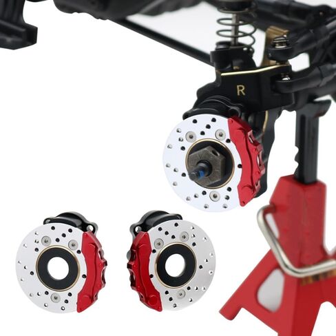 2 Pcs/Set RC Wheel Brake Disc and Caliper Set,1.38 Inch Aluminum Alloy Brake Rotor Upgrade Parts for Traxxas TRX4/TRX6 1/10 RC Cars in Kuwait