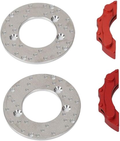 2 Pcs/Set RC Wheel Brake Disc and Caliper Set,1.38 Inch Aluminum Alloy Brake Rotor Upgrade Parts for Traxxas TRX4/TRX6 1/10 RC Cars in Kuwait