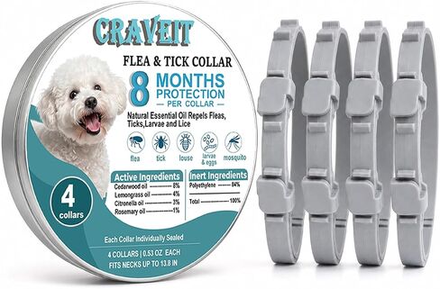 Craveit Flea and Tick Collar for Dogs, 4 Pack, Small Dogs Under 18 lbs in Saudi Arabia