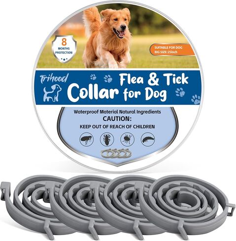Dog Flea & Tick Collars 4 Pack – 8-Month Waterproof Protection, Adjustable Size for Small, Medium & Large Dogs, Long-Lasting Comfort & Prevention in Kuwait