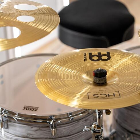 Meinl Cymbals HCS Ultimate Cymbal Set Box Pack for Drums with Hihats, Ride, China, Splash, Bell and Free 16" Trash Crash — Made in Germany — Durable Brass, 2-Year Warranty SCS1 in Kuwait