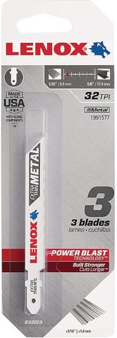 LENOX Tools 1991578 T-Shank Extra Thin Metal Cutting Jig Saw Blade, 3 5/8" x 3/8" 32 TPI, 5 Pack in Kuwait