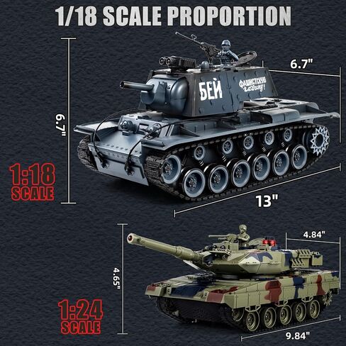 Supdex 1:18 Remote Control Tank, 2.4Ghz Soviet Union KV1 RC Tank Model Toys, 15 Channel Battle Army Toy with Smoke, Light and Sound, Military RC Vehicle for Boy 8 Years Old + that Shoot BBS in Kuwait