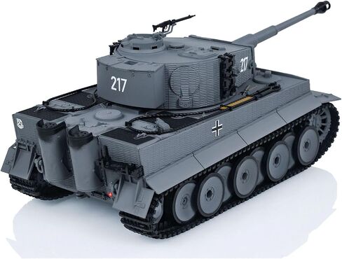 Taigen 1/24 RC Battle Tank Tiger I RC Military Tanks Model Mid-Term Infrared Combat Chassis Recoil LED Flash Gray RC Military Transport Truck Armored Vehicle Hobby Collection Ages 14+ in Kuwait