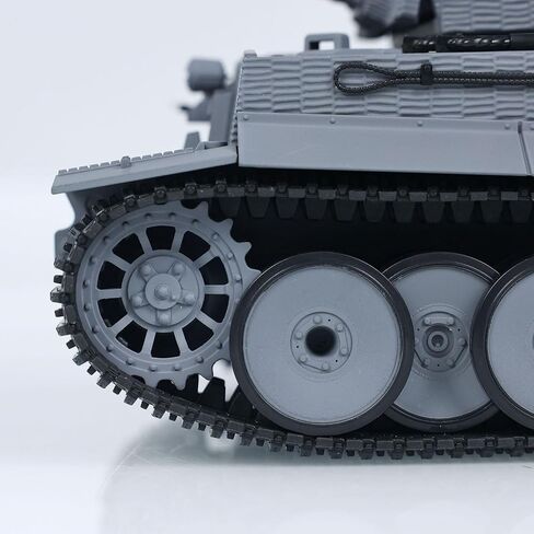 Taigen 1/24 RC Battle Tank Tiger I RC Military Tanks Model Mid-Term Infrared Combat Chassis Recoil LED Flash Gray RC Military Transport Truck Armored Vehicle Hobby Collection Ages 14+ in Kuwait