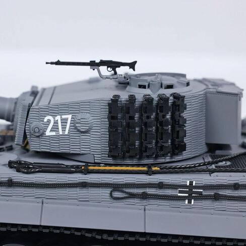 Taigen 1/24 RC Battle Tank Tiger I RC Military Tanks Model Mid-Term Infrared Combat Chassis Recoil LED Flash Gray RC Military Transport Truck Armored Vehicle Hobby Collection Ages 14+ in Kuwait