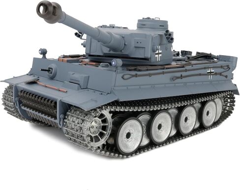 1/16 2.4ghz Remote Control German Tiger I Gray Color Tank Adults Model Toy(Upgraded/Metal Road Wheel & Tracks & Sprocket Wheel & Idle Wheel)(Steel Gear Gearbox)(5000mah Nimh Battery)(Airsoft) in Kuwait