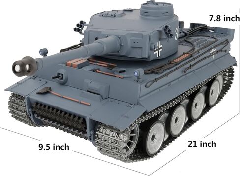 1/16 2.4ghz Remote Control German Tiger I Gray Color Tank Adults Model Toy(Upgraded/Metal Road Wheel & Tracks & Sprocket Wheel & Idle Wheel)(Steel Gear Gearbox)(5000mah Nimh Battery)(Airsoft) in Kuwait