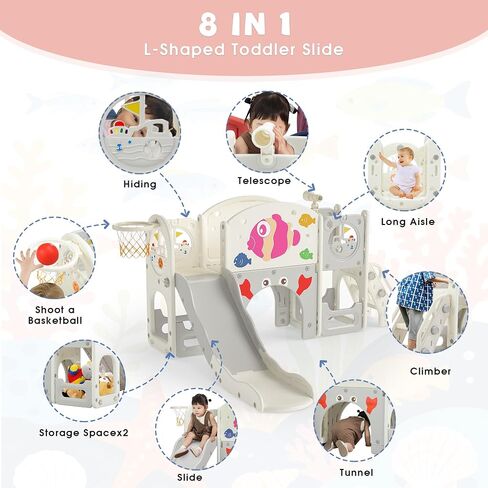 NYEEKOY 8 in 1 Toddler Slide, Toddler Playground and playset in Saudi Arabia