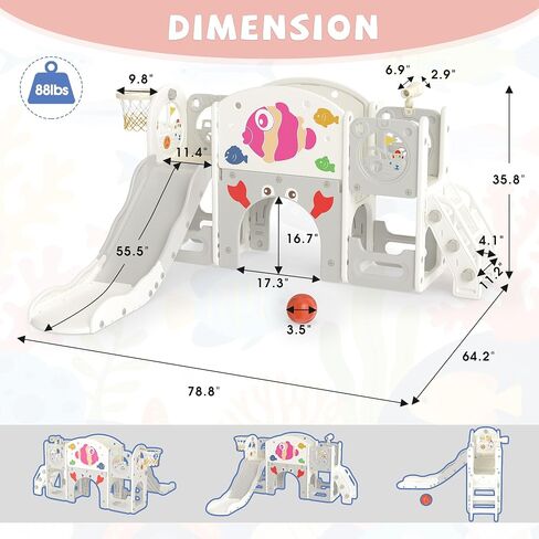 NYEEKOY 8 in 1 Toddler Slide, Toddler Playground and playset in Saudi Arabia