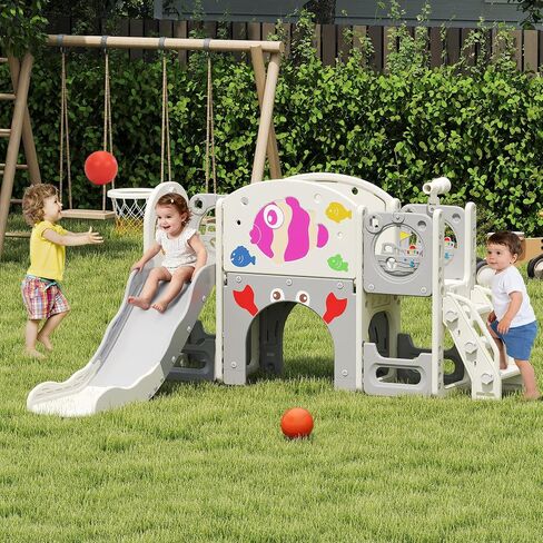 NYEEKOY 8 in 1 Toddler Slide, Toddler Playground and playset in Saudi Arabia