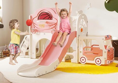 NYEEKOY 9 in 1 Bus-Themed Toddler Playground, Slide for Toddlers 1-3 in Saudi Arabia