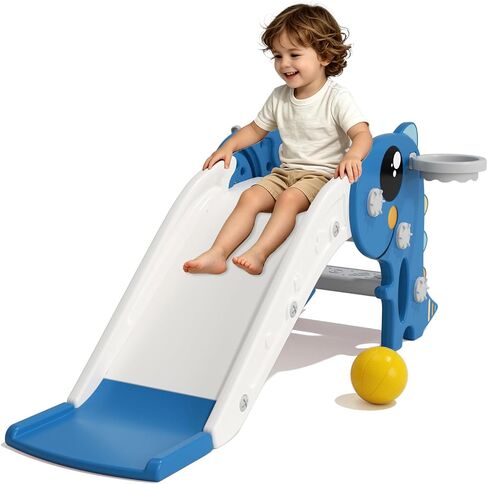 Glaf Indoor Slide for Toddlers 1-3 Home Play Area Safe Freestanding (White) in Saudi Arabia