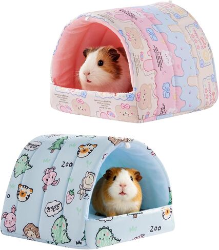 2 PCS Guinea Pig Hideout Guinea Pig House,Washable Hamster Hideout Small Animal Cage Accessories for Mouse Chinchillas Hamsters Hedgehogs Ferrets Bearded Dragons and Rats in Saudi Arabia