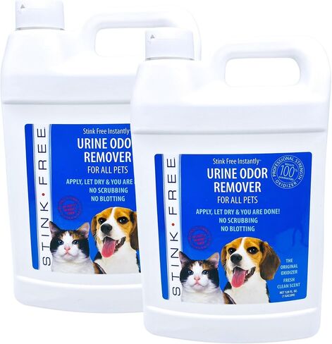 Pet Urine Odor Eliminator and Remover for Cat and Dog Urine, Oxidizer Based Pee Cleaner Destroyer for Carpets, Rugs, Mattress, etc. 128 Oz (1 Gallon) in Kuwait
